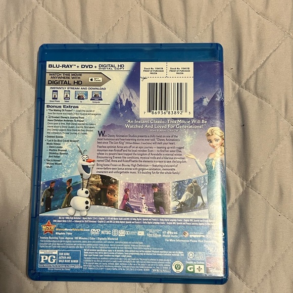DISNEY’S FROZEN BLU RAY/DVD - Picture 2 of 7